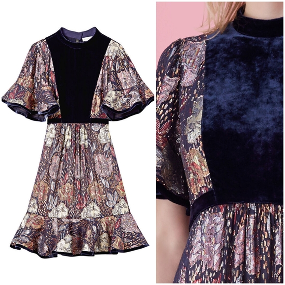 🤑sold🤑REBECCA TAYLOR CLIP DRESS GLISTENING ROSE - Picture 5 of 16